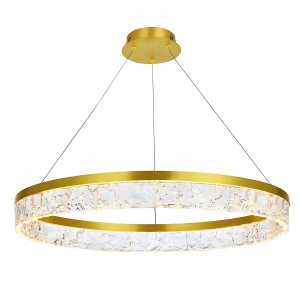 Lampa LHJ047 LED złota sufitowa kryształowa żyrandol ring koło 80