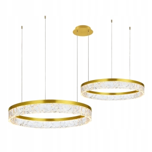 Lampa LHJ048 LED złota sufitowa kryształowa żyrandol ring koło 40 / 60