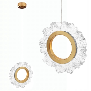 Lampa LHJ102 LED złota sufitowa kryształowa