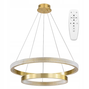 Lampa APP1772 LED złota sufitowa żyrandol ring koła 40 / 60 + pilot