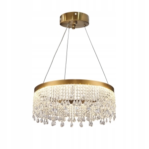Lampa APP1730 LED złota sufitowa kryształowa żyrandol ring koło 40
