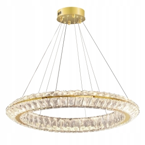 Lampa APP1769 LED złota sufitowa kryształowa żyrandol ring koło 80