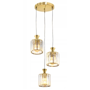 Lampa EBT026 złota kryształowa sufitowa żyrandol