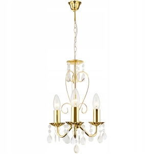 Lampa EBT012 złota sufitowa żyrandol kryształowy 3 ramiona