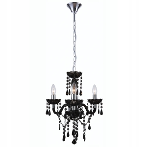 Lampa EBT005 czarna sufitowa żyrandol kryształowy 3 ramiona