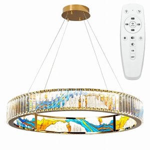 Lampa APP1748 LED złota kryształowa żyrandol 60 + pilot