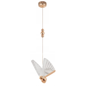 Lampa LHJ105 LED złota róż sufitowa wisząca motyl