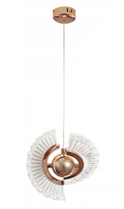 Lampa LHJ108 LED złota róż kryształowa wisząca sufitowa