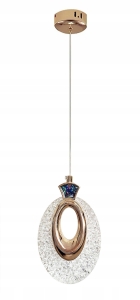 Lampa LHJ109 LED złota róż kryształowa wisząca sufitowa