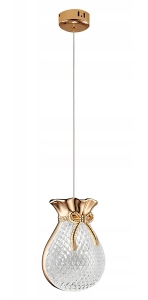 Lampa LHJ107 złota róż kryształowa wisząca sufitowa