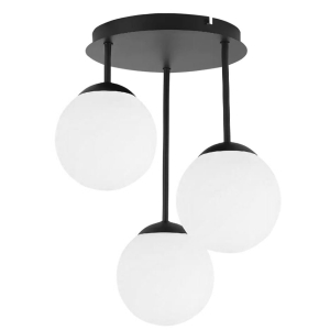 Lampa APP1815 czarna sufitowa szklane mleczne kule 3