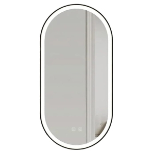 Lustro wiszące OVL LED czarna rama