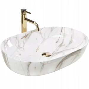 Umywalka CLEO 61 AIAX ceramiczna nablatowa marmur Rea