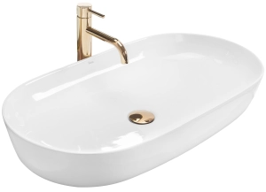 Umywalka CLEO 71 biała połysk nablatowa ceramiczna Rea