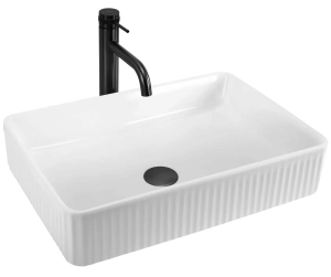 Umywalka FIORELLA biała ceramiczna ryflowana Rea