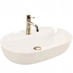Umywalka AURA 61 ecru ceramiczna nablatowa Rea