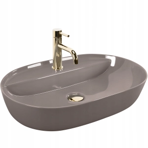 Umywalka AURA 61 beżowa ceramiczna nablatowa Rea