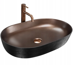Umywalka CLEO COOPER BRUSH czarna miedziana ceramiczna Rea