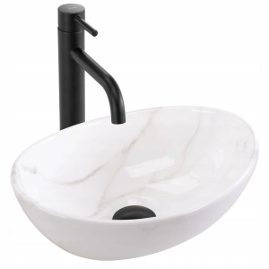 Umywalka SOFIA MINI CLOUDY połysk marmur Rea