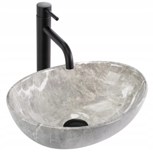 Umywalka SOFIA MINI GRIGIO połysk kamień ceramiczna Rea