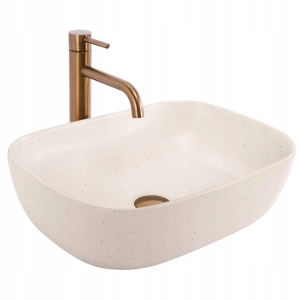 Umywalka BELINDA SANDY beż nablatowa kamień ceramiczna Rea