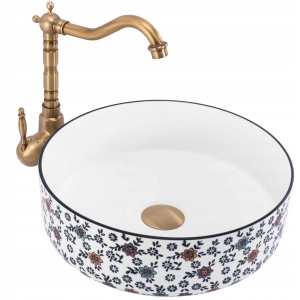Umywalka STEFANIA matowa ceramiczna wzór rustykalna Rea