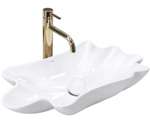 Umywalka INFINITY biała nablatowa ceramiczna + korek Rea