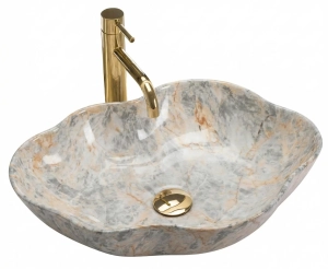 Umywalka PEARL RUSTSTONE połysk kamień ceramiczna Rea
