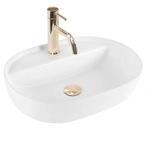 Umywalka AURA 51 biała matowa ceramiczna nablatowa Rea