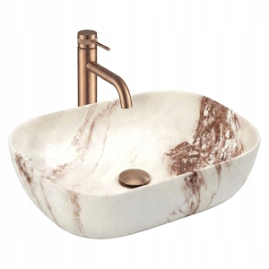 Umywalka BELINDA MARRONE mat ceramiczna kamień Rea