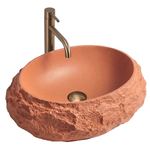 Umywalka MIKA TERRACOTTA kompozyt kamień nablatowa Rea