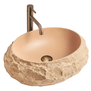Umywalka MIKA LIGHT TERRACOTTA kompozyt kamień Rea