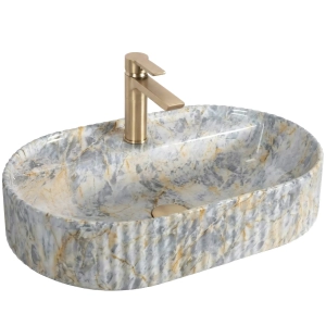 Umywalka MARCELA RUSTSTONE 60 połysk ceramiczna ryflowana Rea