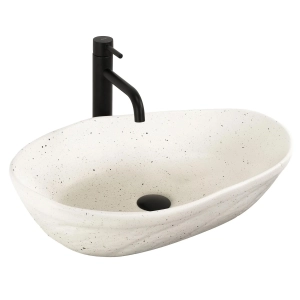Umywalka EMILIA GRID ecru matowa ceramiczna kamień Rea