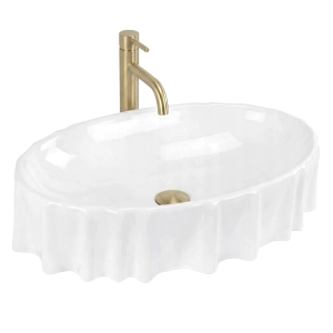 Umywalka AURELIA biała ceramiczna nablatowa glamour Rea
