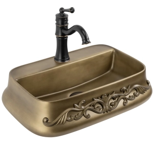 Umywalka CASTEL antyczny brąz ceramiczna retro Rea