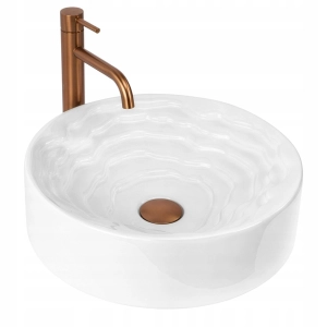 Umywalka CALLA biała ceramiczna nablatowa glamour Rea