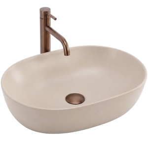 Umywalka LISA MOCCA mat ceramiczna nablatowa Rea